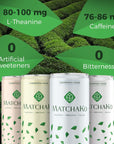 MatchaKo Matcha Beverage Variety Pack Organic Vegan Made with Japanese Ceremonial Grade Green Tea Matcha Powder Energy from L Theanine Oat  Almond Milk Matcha Latte Unsweetened  Lemonade Flavors 75 fl oz 4 Pack