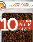 Grandy Organics Dark Chocolate Sea Salt Granola 10 Pound Bulk Bag Certified Organic Gluten Free NonGMO Kosher Plant Based Protein Granola