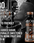 Jocko Mölk Protein Shakes - Naturally Flavored Protein Drinks, KETO Friendly, No Added Sugar, 30g Grass Fed Protein - Ready to Drink, 12 FL Oz, 12pk, Liquid (Chocolate)