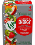 V8 Energy Sparkling Strawberry Kiwi Juice Energy Drink 115 fl oz Can 4 Pack