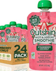 Outshine Strawberry Coconut Yogurt Smoothie Pouches  Fruit Pouches ReadytoDrink Smoothies Kids  Adults Pureed Foods  Fruit Pouches for Kids  Adults Smoothie Drink  24 Count