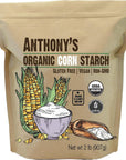 Anthony's Organic Corn Starch, Gluten-free, Vegan and Non-GMO, 2 Pounds