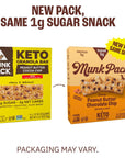 Munk Pack Chewy Granola Bar, Peanut Butter Chocolate Chip | 1g Sugar, 5g Protein, Low Carb & Keto | Gluten Free, Grain Free, Plant Based, Zero Added Sugar | Breakfast & Snack Bars | 12 Count