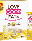 Love Good Fats Keto Bars, Truffle Lemon Mousse - Plant-Based Protein Snack, Low Carb, Low Sugar, Gluten Free, Non GMO, 12 Pack