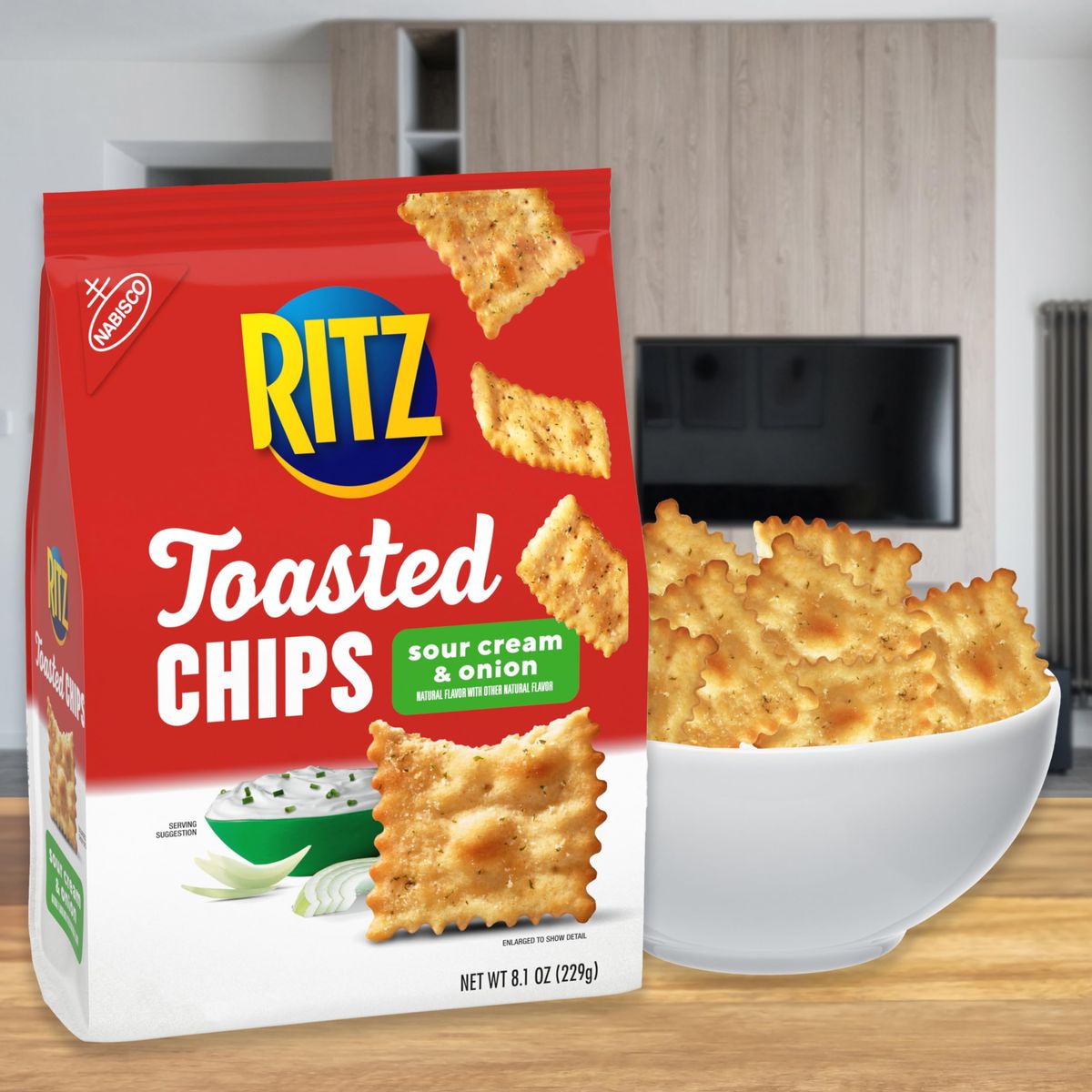 RITZ Toasted Chips Variety Pack with Cheddar Sour Cream and Onion and Original Crackers