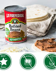 La Preferida Authentic Refried Pinto Beans  Homemade taste of traditional creamy frijoles refritos 4 simple ingredient 16 oz Pack of 6