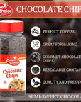 Semi-Sweets Chocolate Chips - Non Dairy Kosher - 9 oz. - Baker’s Choice