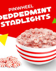 Peppermint Pinwheel Starlight Mints Hard Candy 1 Pound Bag  Approx 90 Count