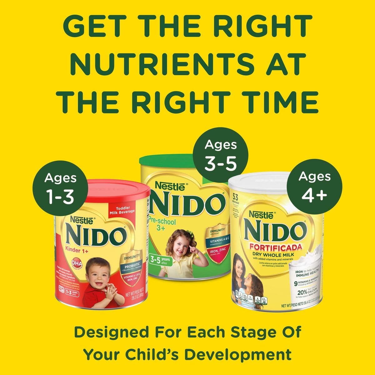 Nido Fortificada Dry Whole Milk 176 Pound