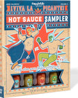 Thoughtfully Gourmet, Luchador Hot Sauce Book Gift Set, Flavors Include Smoky Bourbon, Habanero, Garlic Del Fuego & More, Hot Sauce Sampler, Set of 12