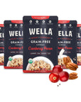 Wella Cereal Oatmeal Alternative GlutenFree Breakfast Hot Cereal GrainFree Paleo Organic Vegan High Protein Superfood PlantBased NonGMO Low in Net Carbs SingleServe Packets Cranberry Pecan Flavor 10 Count 16 oz Packets