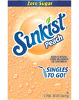 Sunkist Peach Singles To Go Powdered Drink Mix  Pack of 6 Boxes  6 Packets Per Box  36 Total Servings  Perfect for Mixing On the Go  Anywhere and Anytime