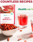 Healthworks Raw Goji Berries 16 Ounces  1 Pound  Certified Organic  SunDried  Keto Vegan  NonGMO  Baking Teas  Smoothies  Antioxidant Superfood