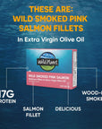 Wild Planet Wild Smoked Pink Salmon Fillets in Extra Virgin Olive Oil Tinned Fish Canned Salmon Sustainably WildCaught NonGMO Keto and Paleo 39 oz pack of 12