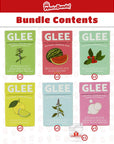 Glee Gum Sugar Free Variety Pack of 6 Flavors  All Natural Chewing Gum Sugar Free  Natural Gum Without Aspartame Sugar Artificial Colors or Gluten  WhataBundle with Pocket Bag