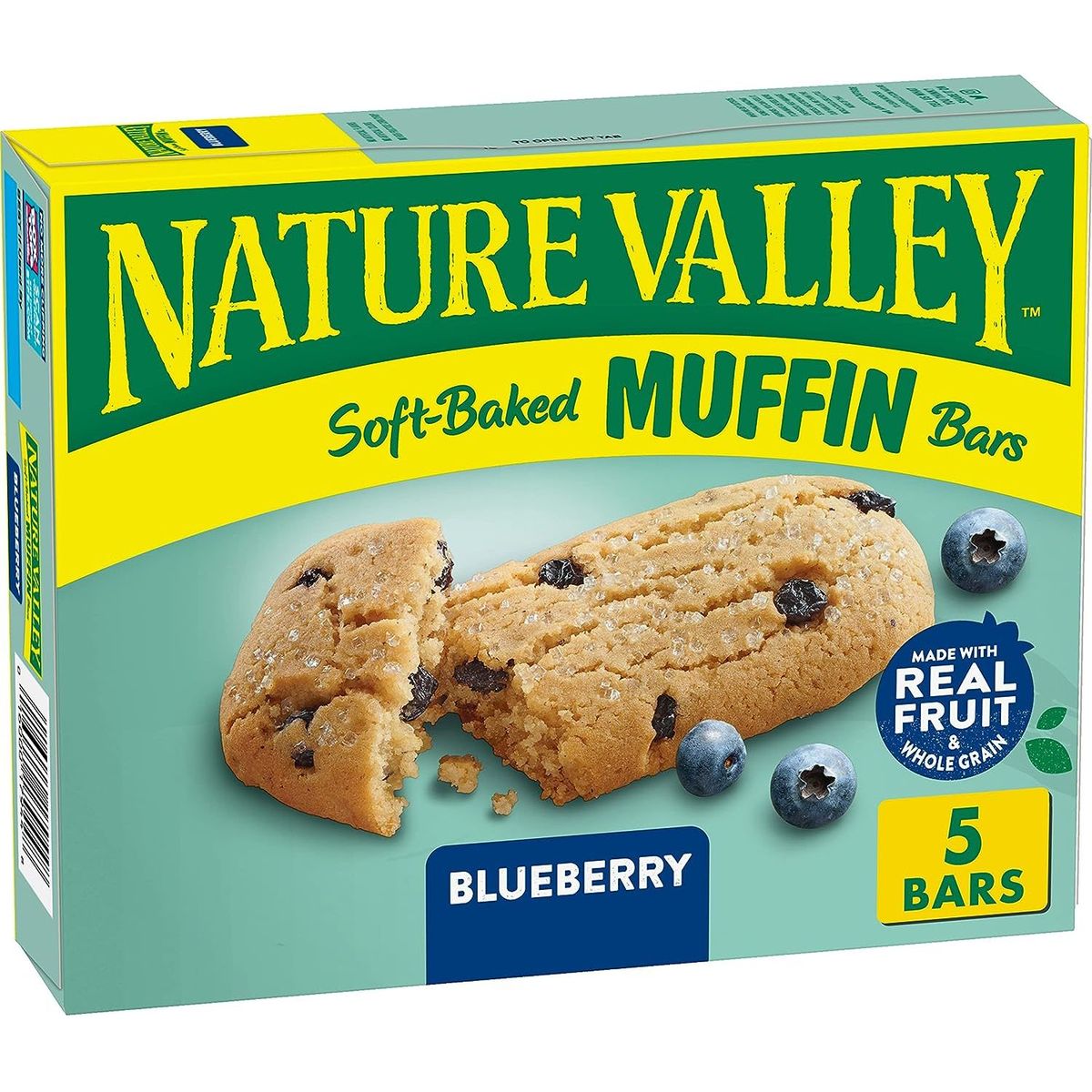 Nature Valley Soft-Baked Muffin Bars, Blueberry, Snack Bars, 5 Bars, 6.2 OZ