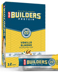 CLIF Builders  Vanilla Almond Flavor  Protein Bars  GlutenFree  NonGMO  Low Glycemic  20g Protein  24 oz 12 Count