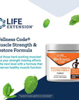 Life Extension Wellness Code Muscle Strength & Restore Formula Sustains Muscle Health & Growth - Gluten-Free, Non-GMO - Net wt. 94.2 g (3.32 oz) 30 Servings