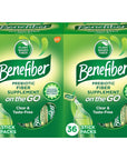 Benefiber On The Go Prebiotic Fiber Supplement Powder for Digestive Health, Daily Powder, Unflavored Stick Packs - 36 Sticks (Pack of 2)