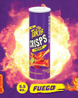 Takis Crisps Fuego Potato Crisps, Hot Chili Pepper and Lime Artificially Flavored, 5.5 Ounce Canister