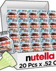 Mini Nutella Hazelnut Snack Pack 20 Pack Single Serve Perfect for Portion Cups Travel Friendly for Lunch Box or To Go or School Box