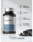 L-Lysine 1000mg | 100 Coated Caplets | Free Form Dietary Supplement | Vegetarian, Non-GMO, and Gluten Free Formula | by Horbaach