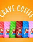 Crave Beverages Ground Coffee Bags Assorted Flavored Variety Pack 10 Oz Pack of 6