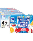 Capri Sun Roarin Waters Fruit Punch Wave Naturally Flavored Water Kids Beverage 40 ct Pack 4 Boxes of 10 Pouches