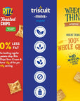 Nabisco Cracker Variety Pack RITZ Toasted Chips Wheat Thins Whole Grain Wheat Crackers and Triscuit Minis Whole Grain Wheat Vegan Crackers 40 Snack Packs