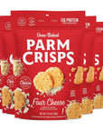 ParmCrisps - Four Cheese Parm Crisps, Made Simply with 100% REAL Cheese | Healthy Keto Snacks, Low Carb, High Protein, Gluten Free, Oven Baked, Keto-Friendly | 1.75 Oz (Pack of 6)