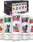 Lucky Energy Zero Sugar Energy Drink 192 Fl Oz Cans Pack of 10 Variety Pack With Five Flavors Zero Aftertaste With Maca Ginseng Taurine BetaAlanine 200mg Caffeine Packaging May Vary