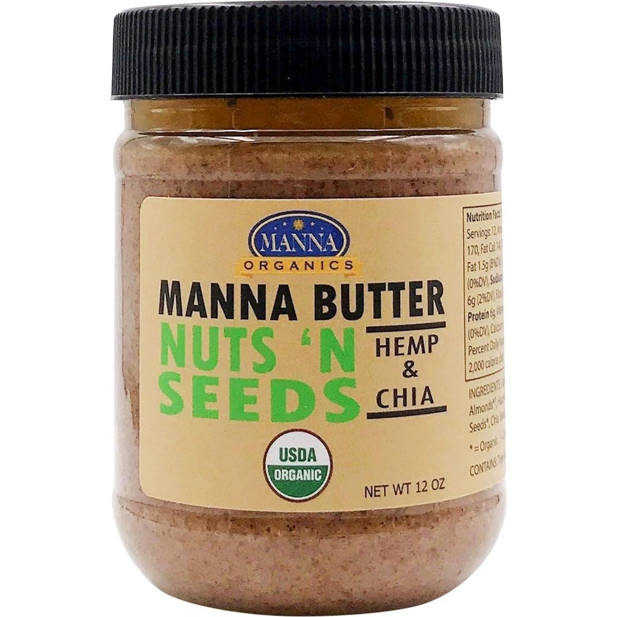 MANNA ORGANICS Nuts &#39;n Seeds Butter, 12 OZ