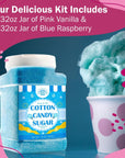 Cotton Candy Floss Sugar Package of 2ctPink Vanilla and Blue Raspberry2lb Each Flavor 2ct2lb Jars