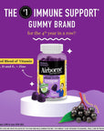 Airborne Elderberry + Zinc & Vitamin C Gummies For Adults, Immune Support Vitamin D & Zinc Gummies With Powerful Antioxidant Vitamins C D & E - 50 Gummies, Elderberry Flavor