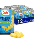 Dole Canned Fruit Pineapple Tidbits in 100 Pineapple Juice Gluten Free Pantry Staples 20 Oz 12 Count Packaging May Vary