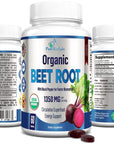 YUMMYVITE Organic Beet Root Powder Tablets - 1350mg - 60 Tablets