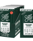 SuperFat Nut Butter Keto Snacks - Macadamia & Almond Nut Butter Fat Bomb Paleo Snack For Energy, Metabolism & Brain Function, Gluten Free, Low Net Carb Box of 10 x 1.0 oz (Mac Coconut)…