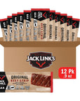 Jack Link's Beef Jerky Bars, Original - 7g of Protein and 80 Calories Per Bar, Made with Premium Beef, No added MSG - Keto Friendly and Gluten Free Snacks, 0.9 Ounce (Pack of 12)