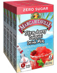 Margaritaville Singles To Go Water Drink Mix  Strawberry Daiquiri Flavored NonAlcoholic Powder Sticks 4 Boxes with 6 Packets Each  24 Total Servings 065 Ounce Pack of 4