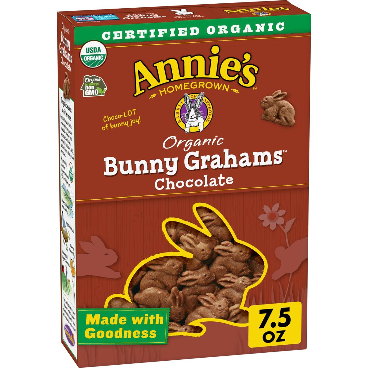 Annie&#39;s Organic Chocolate Bunny Graham Snacks, 7.5 oz. Box