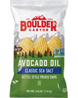 Boulder Canyon Avocado Oil Kettle Cooked Potato Chips Sea Salt Wavy Cut 525 oz Bag 12 Count  Crunchy Chips Cooked in 100 Avocado Oil Perfect for Dipping Great for Lunches or Snacks