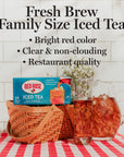 Red Rose Family Size Iced Tea 24 Individually Wrapped Tea Bags Pack of 6 Full Flavored Refreshing Brewed Hot Served Cold Iced Tea