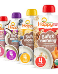 Happy Tot Organics Super Morning Variety Pack, 4 Ounce Pouch (Pack of 16)