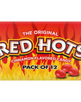 Wonka Red hots Hard candy , Spicy bites of cinnamon, 5.5 oz, pack of 12