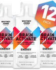 Whitney Johns - Brain Booster Gel Packs, Neuro Enhancer, Brain Supplements for Memory & Focus, Reduce Brain Fog Elevate Ketones, C8 MCT-F4T - Zero Added Sugar, 90mg Caffeine, 12 Go Anywhere Gel Packs