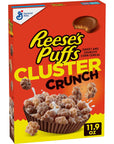 Reese's Puffs Cluster Crunch Breakfast Cereal, Chocolate Peanut Butter, 11.9 oz