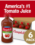 Campbells Low Sodium 100 Tomato Juice 64 fl oz Bottle 6 Pack