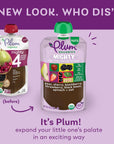 Plum Organics Mighty 4 Organic Toddler Food - Pear, Cherry, Blackberry, Strawberry, Black Bean, Spinach, and Oat - 4 oz Pouch (Pack of 6) - Organic Fruit and Vegetable Toddler Food Pouch