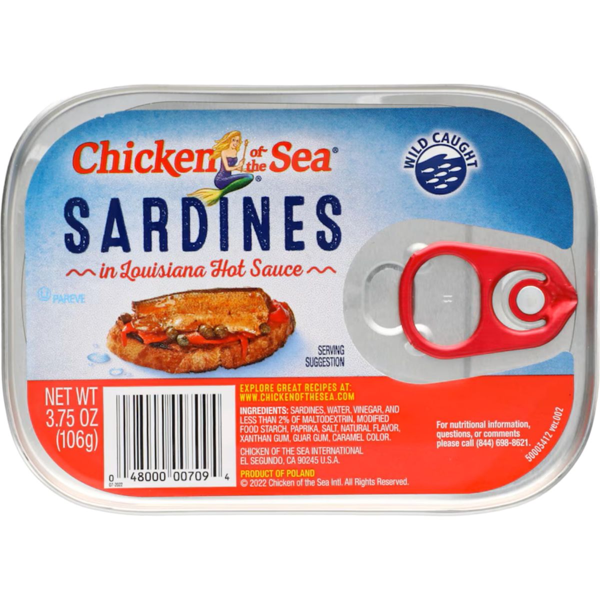 Chicken of the Sea Sardine Variety Pack Louisiana Hot Sauce Mustard Sauce Lightly Smoked 2 of each with 1  By The Cup Travel Toothpick Dispenser