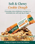 Verb Energy  Cookie Dough Caffeinated Snack Bars  90Calorie 2g Sugar Energy Bar  Keto Friendly Nutrition Bars  Vegan Snacks  Gluten Free with Organic Green Tea 26g Pack of 16